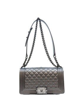 Chanel Black Caviar So Boy 25 Medium Bag